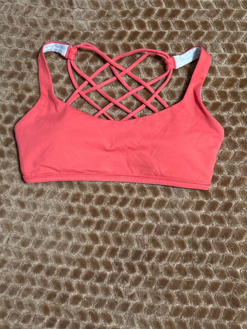 EXCELLENT Lululemon Free To Be Wild Sports Yoga Bra Pink Orange 8 A/B Cup